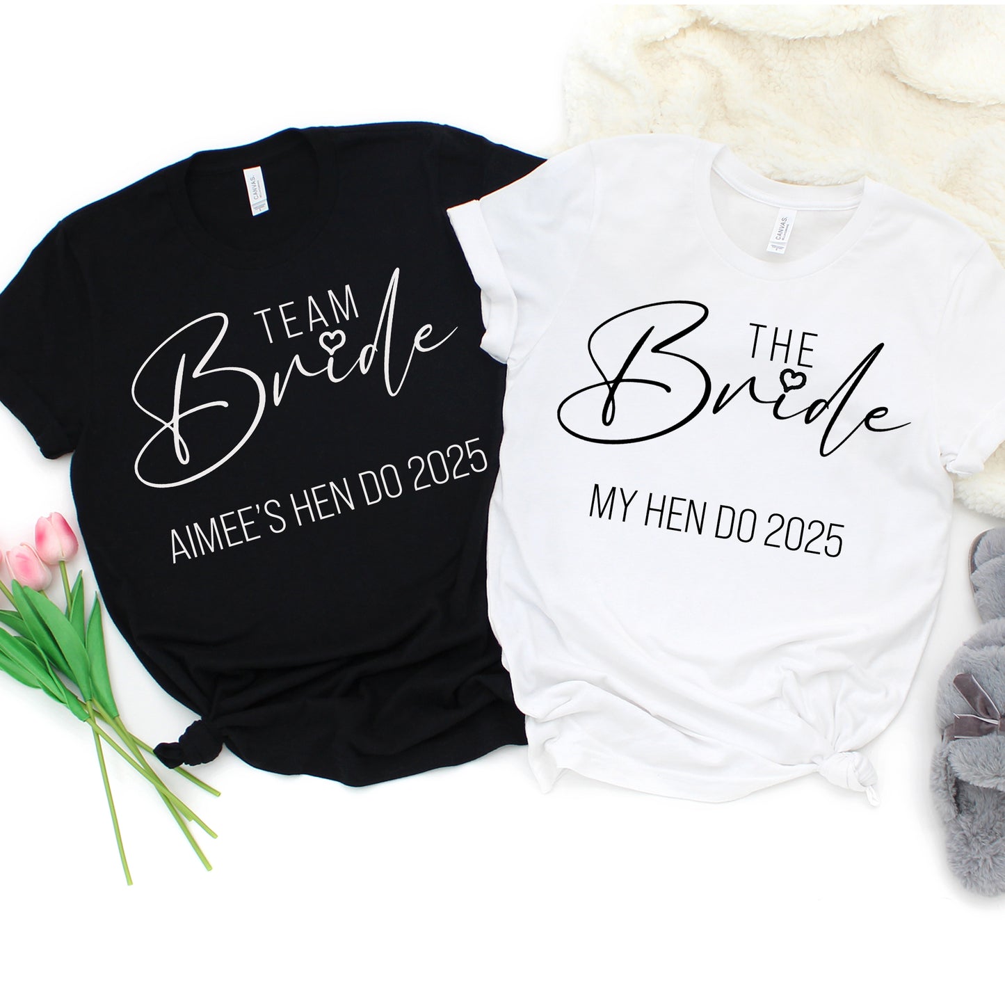 Personalised Team Bride T shirts, Bridal Hen Party Shirts OR vest top