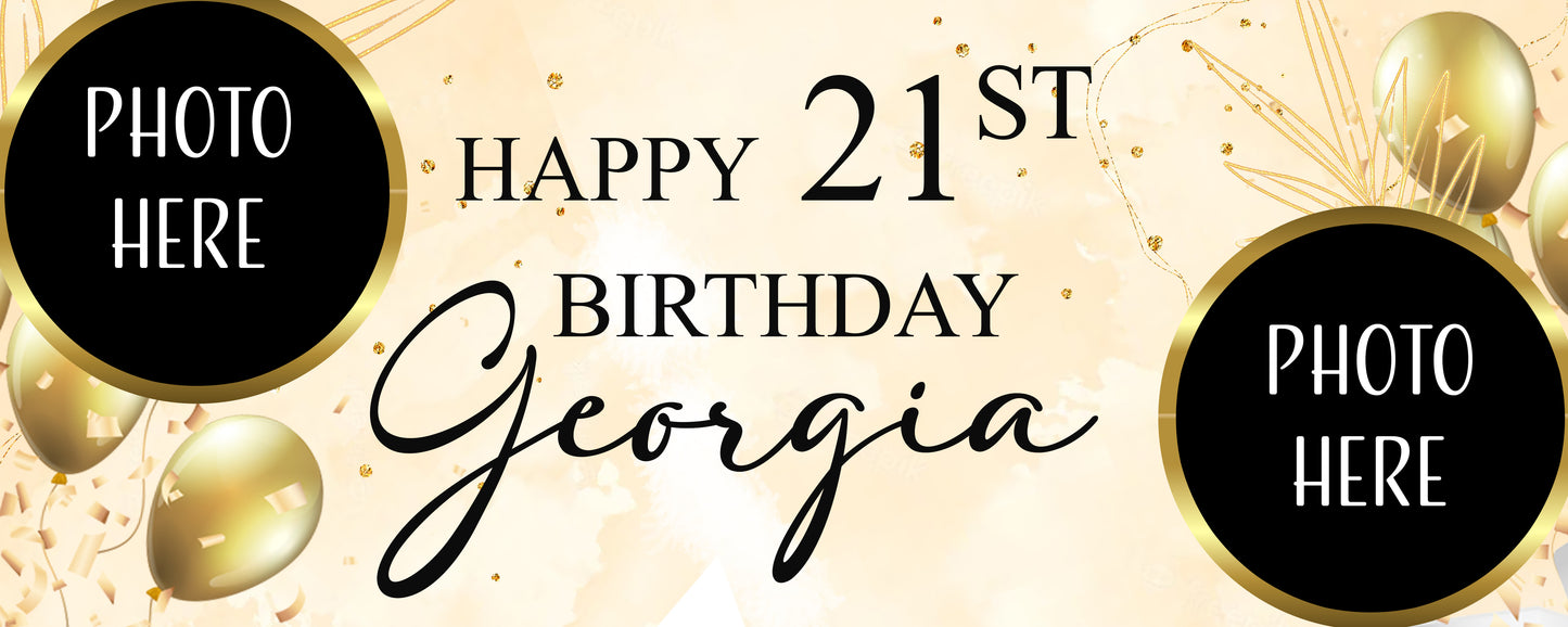 Birthday Banner - gold
