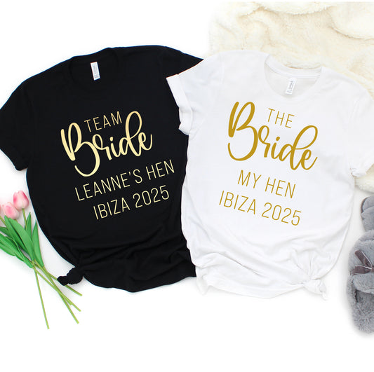 Personalised Hen Party T shirts, Team Bridal Party Shirts