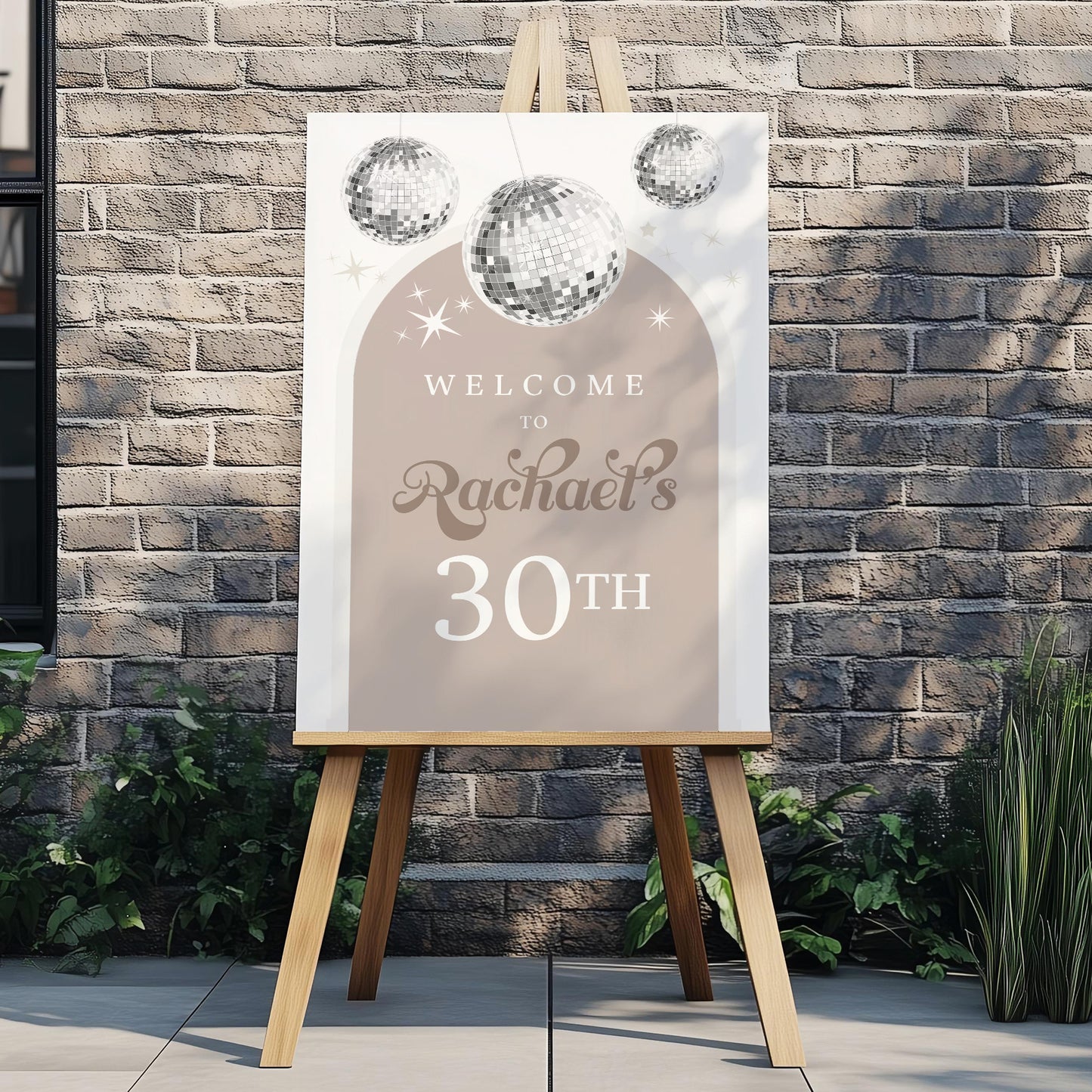 Welcome sign A2 - disco ball