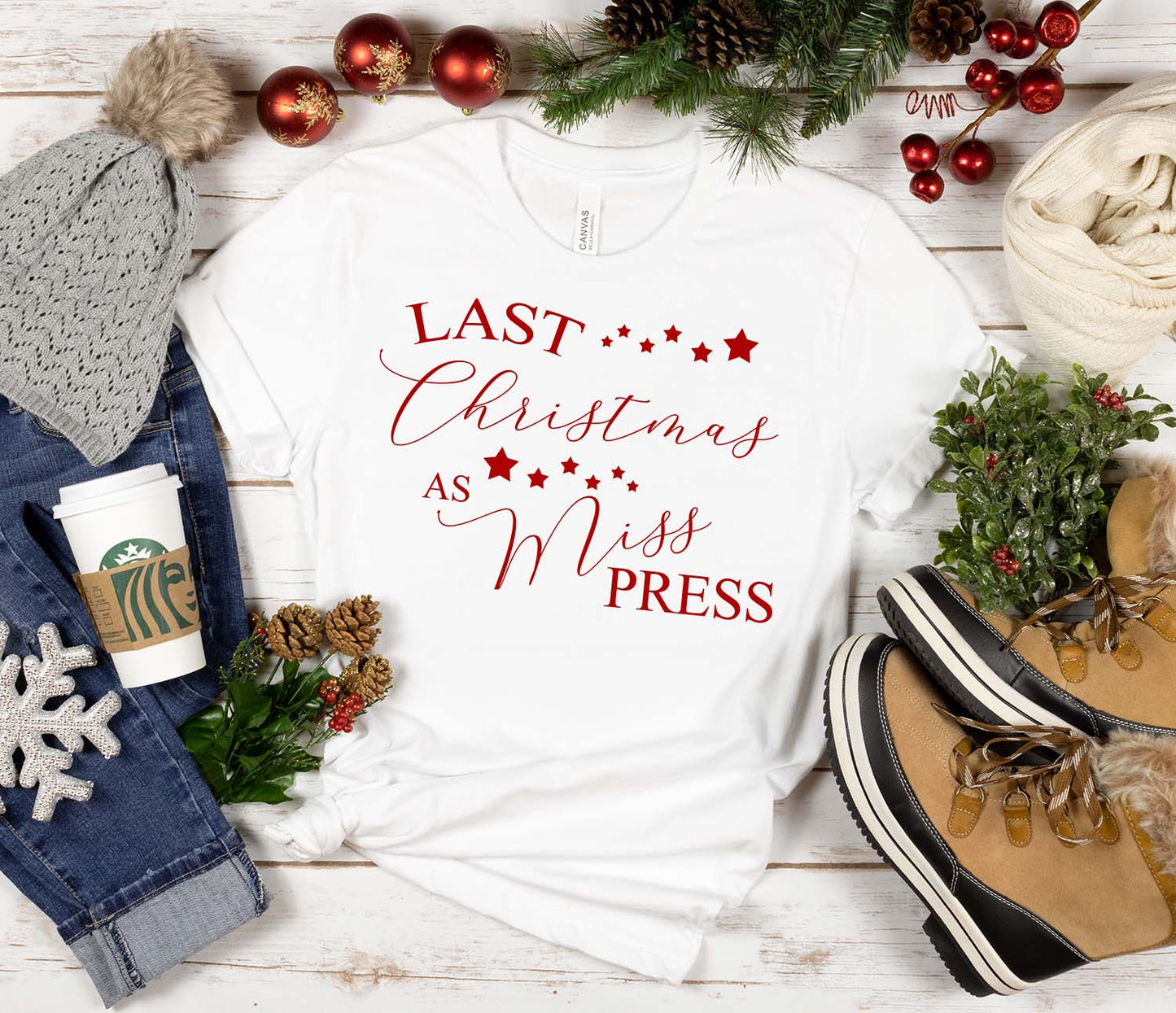 Last Christmas as a Miss ladies tshirt