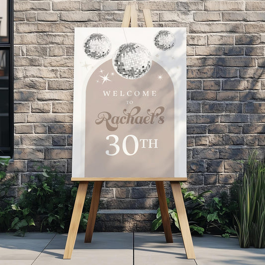 Welcome sign A2 - disco ball