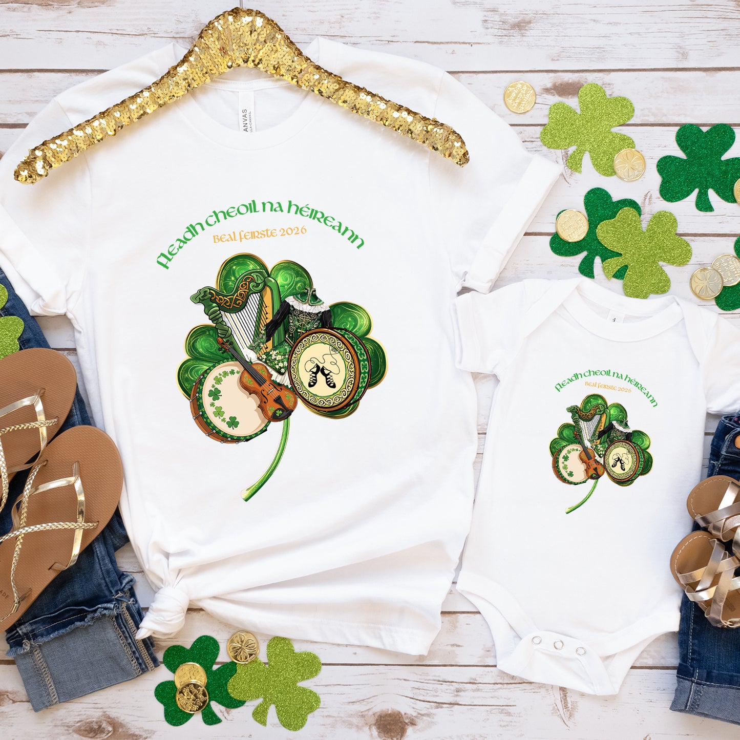 Fleadh Cheoil na hEireann Belfast 2026 shamrock tshirt