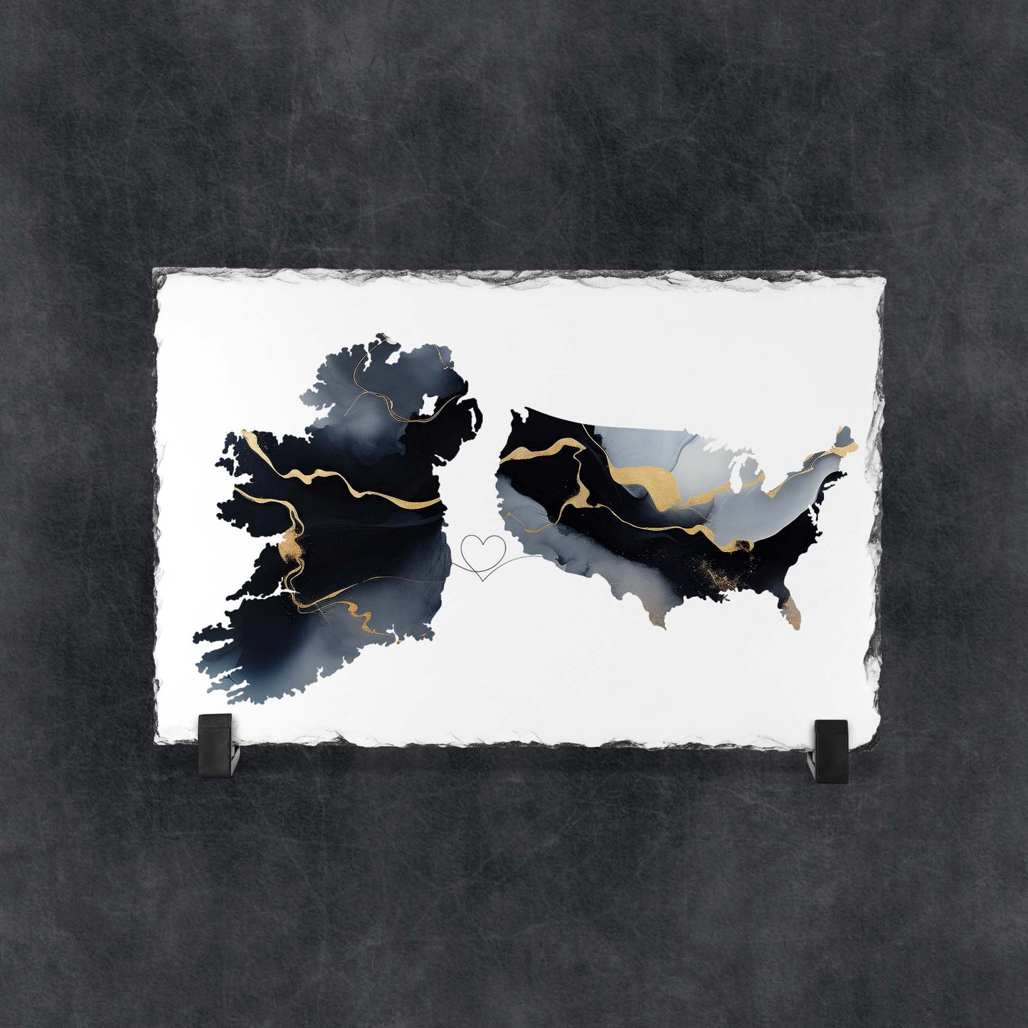 Personalised Country Map Rock Slate Print